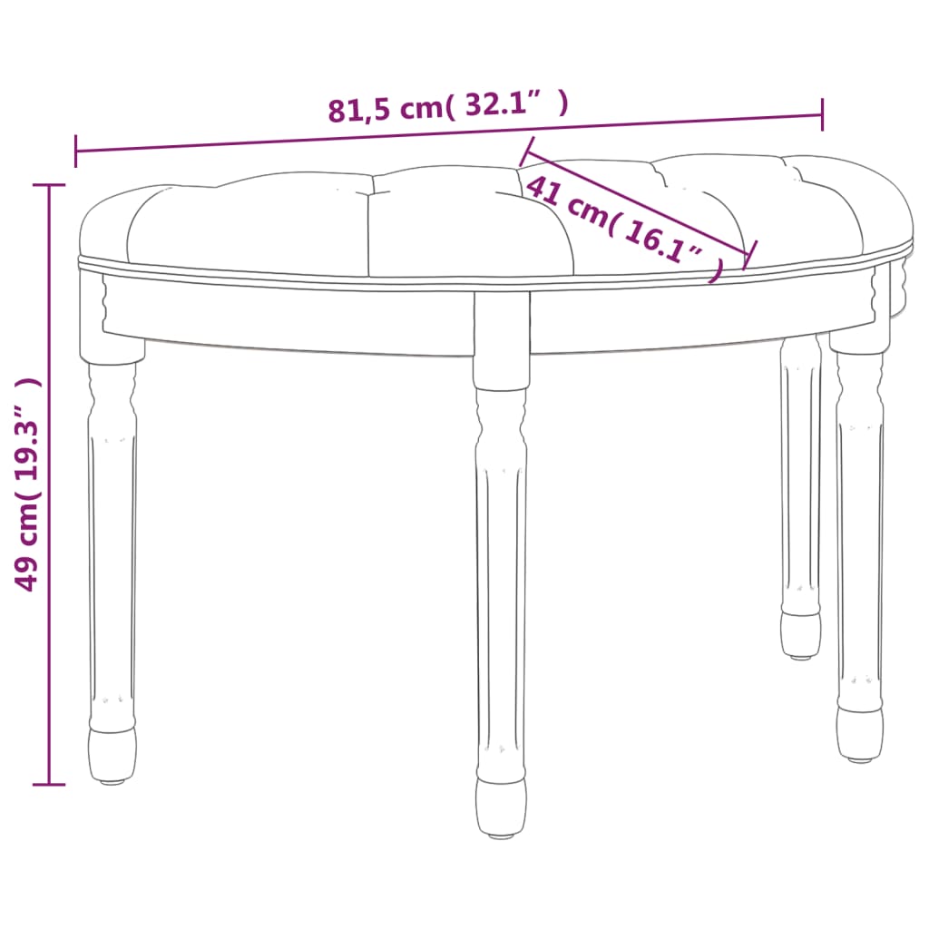 Bankje 110,5x45x49 cm fluweel