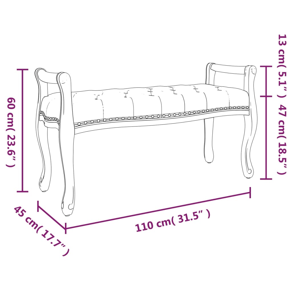 Banc 80x45x60 cm velours