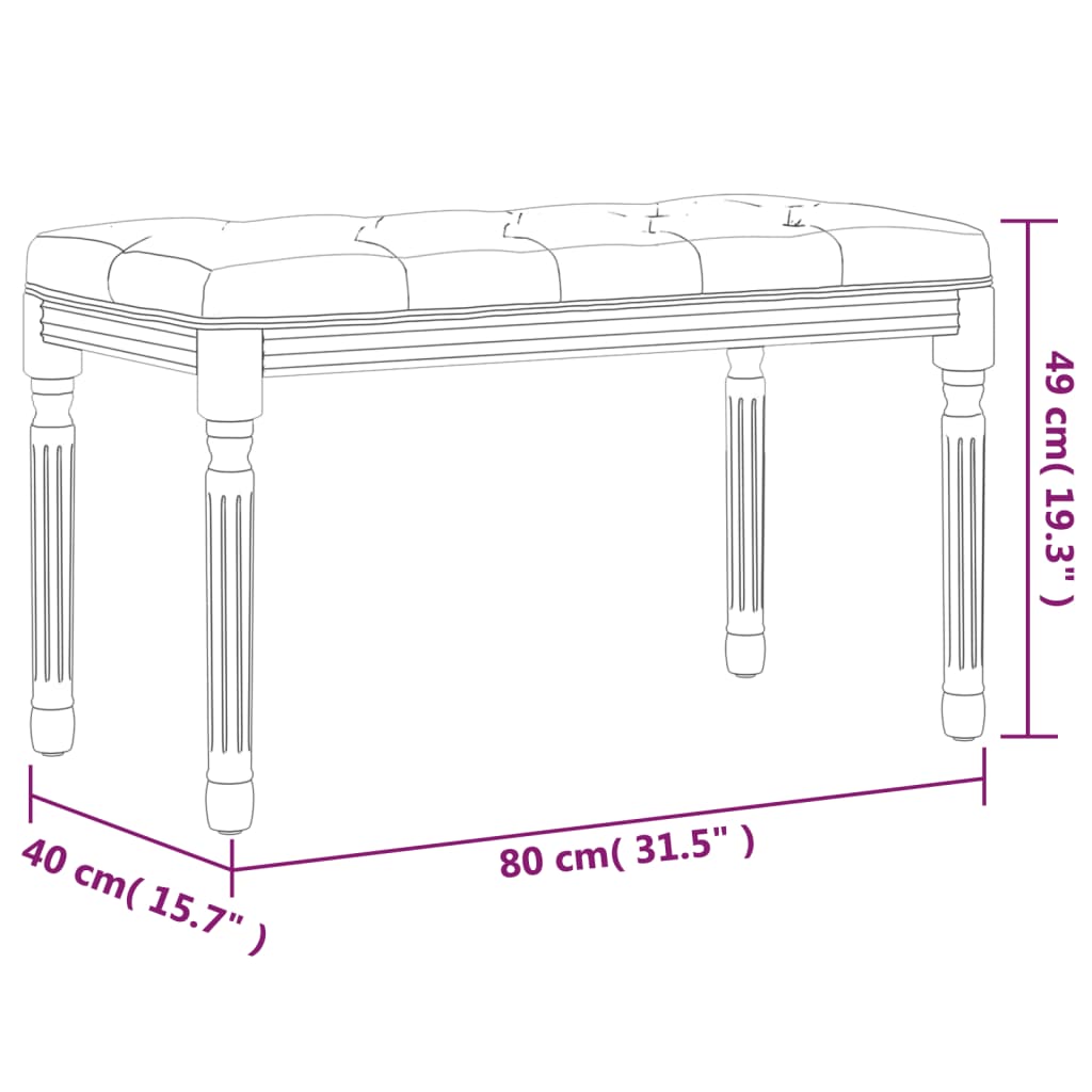 Banc 110x40x49 cm tissu