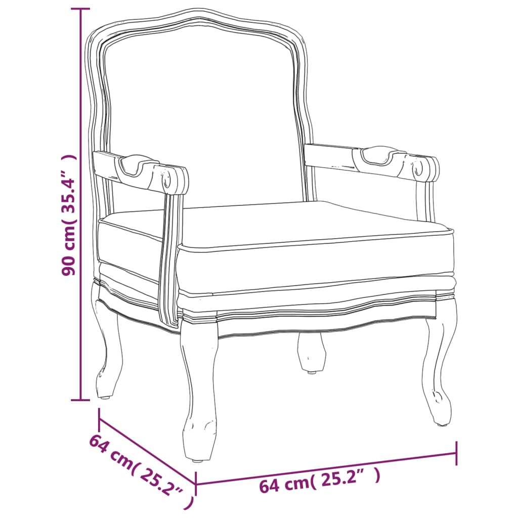 Fauteuil 64x64x90 cm tissu