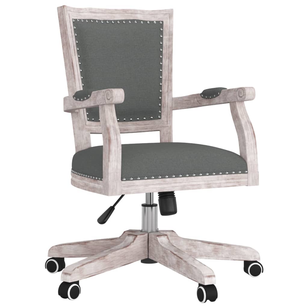 Chaise de bureau pivotante tissu gris foncé