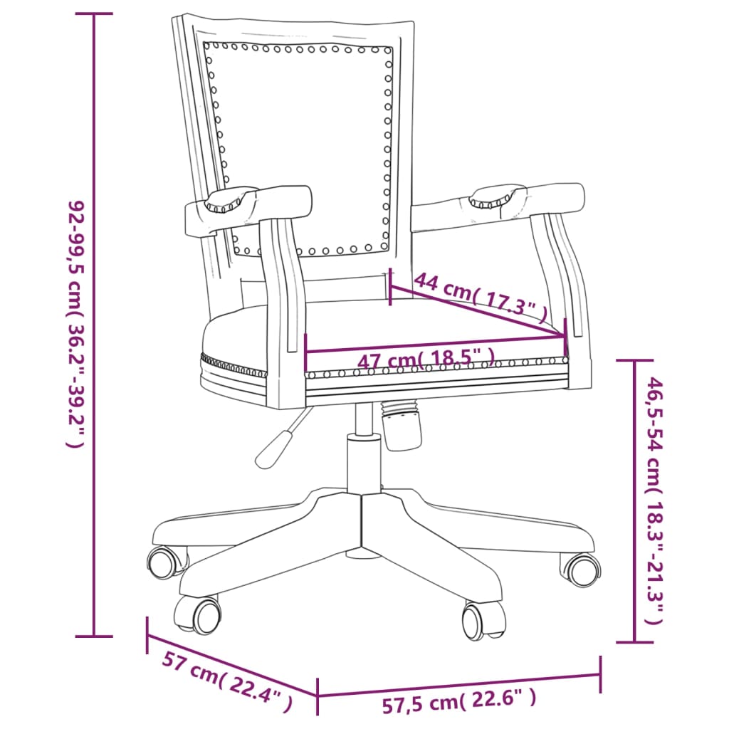 Chaise de bureau pivotante tissu gris foncé