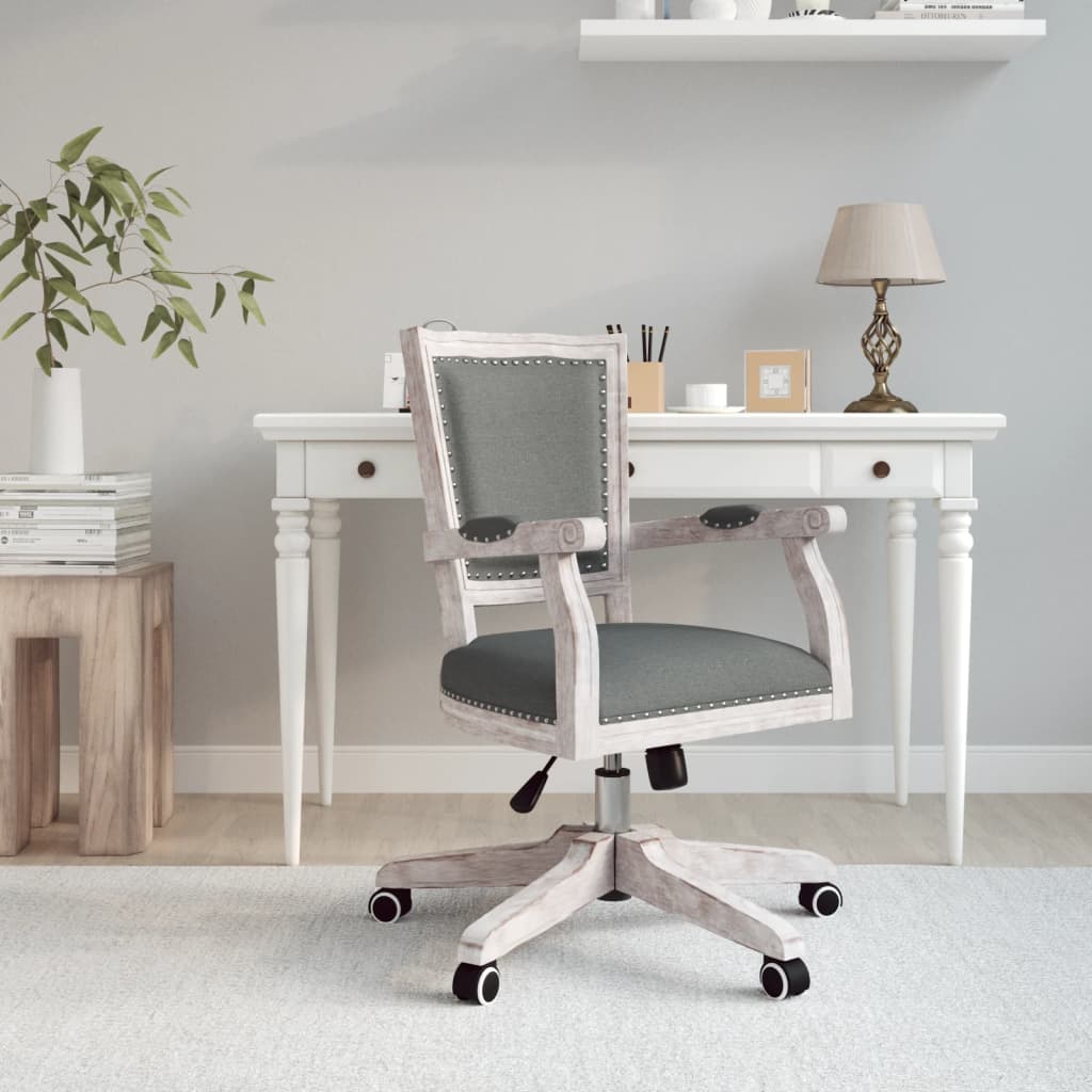 Chaise de bureau pivotante tissu gris foncé