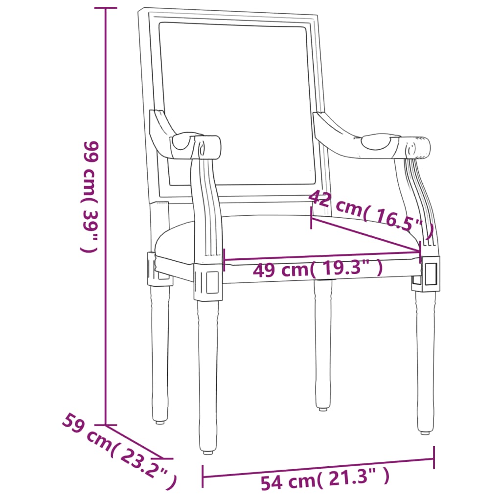 Fauteuil 54x59x99 cm stof donkergrijs