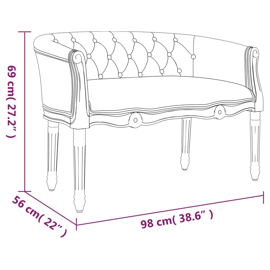 Banc 98x56x69 cm tissu