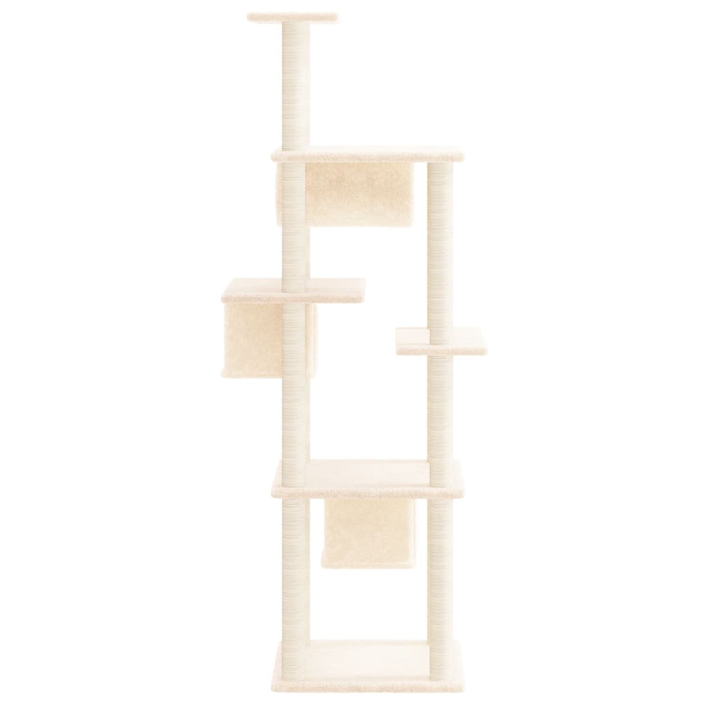 Meuble pour chat avec griffoirs en sisal 169 cm couleur crème