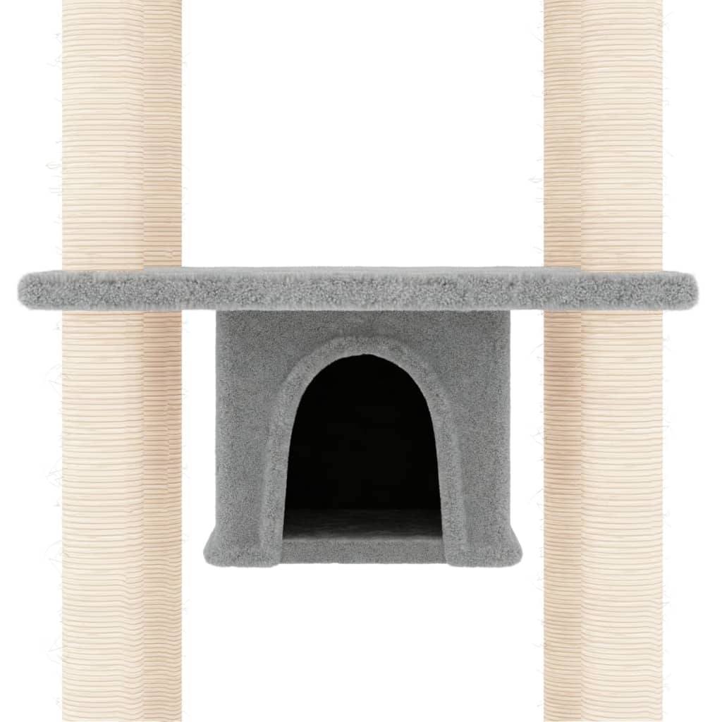 Meuble pour chat avec griffoirs en sisal 169 cm couleur crème