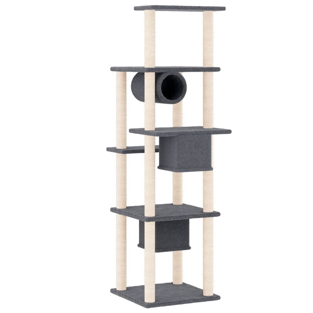 Meuble pour chat avec griffoirs en sisal 169 cm couleur crème