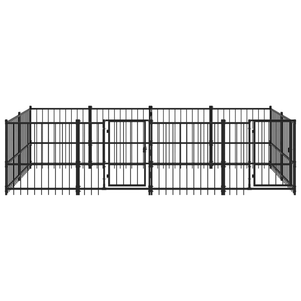 Hondenkennel met dak 18,77 m² staal