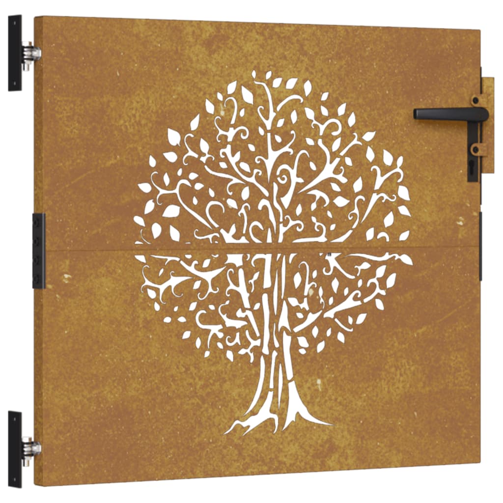 Portail 85x100 cm design arbre acier corten