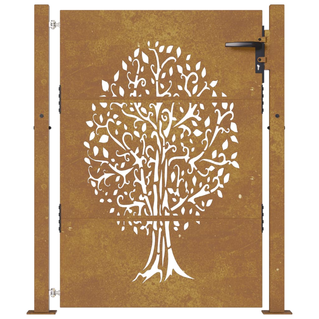 Portail 105x155 cm design arbre acier corten