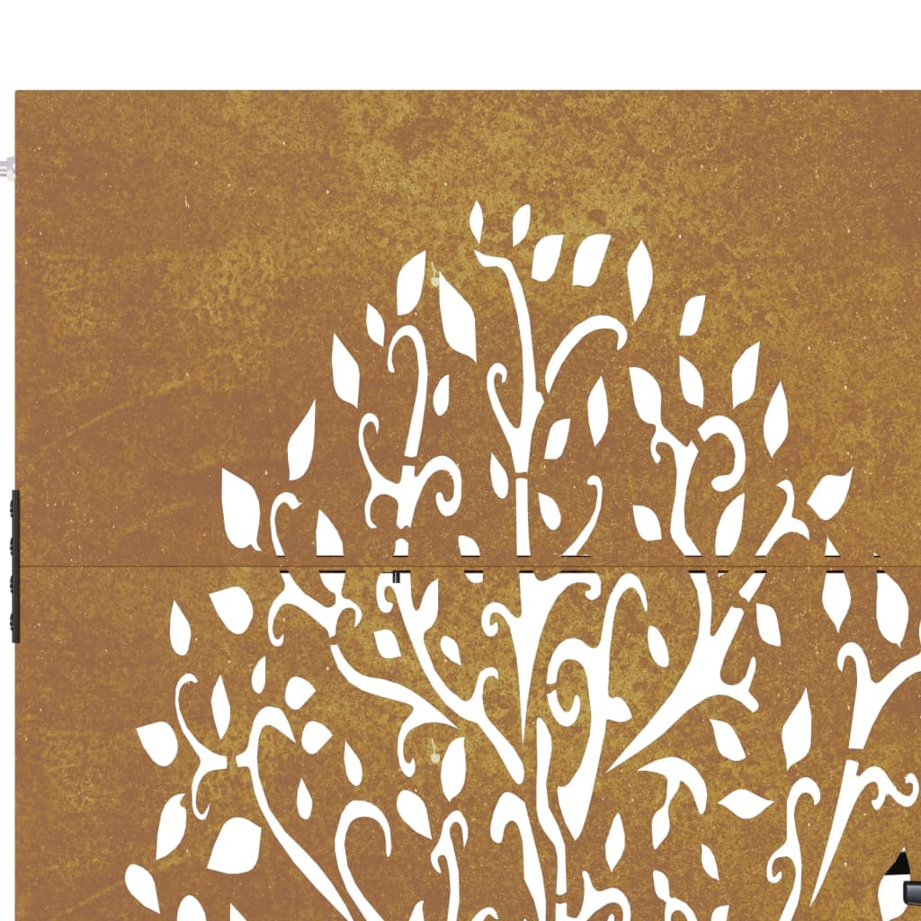 Portail 105x155 cm design arbre acier corten