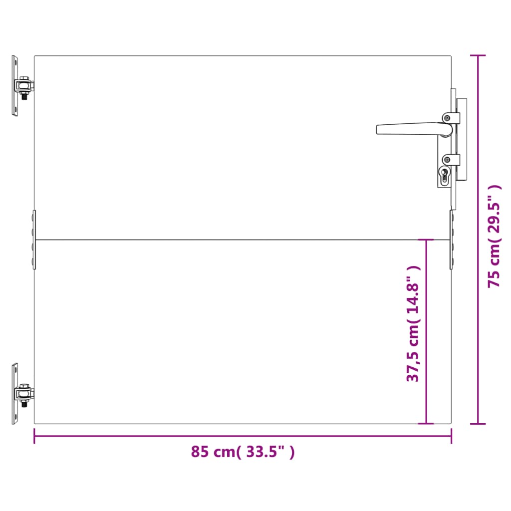 Portail 85x125 cm acier corten