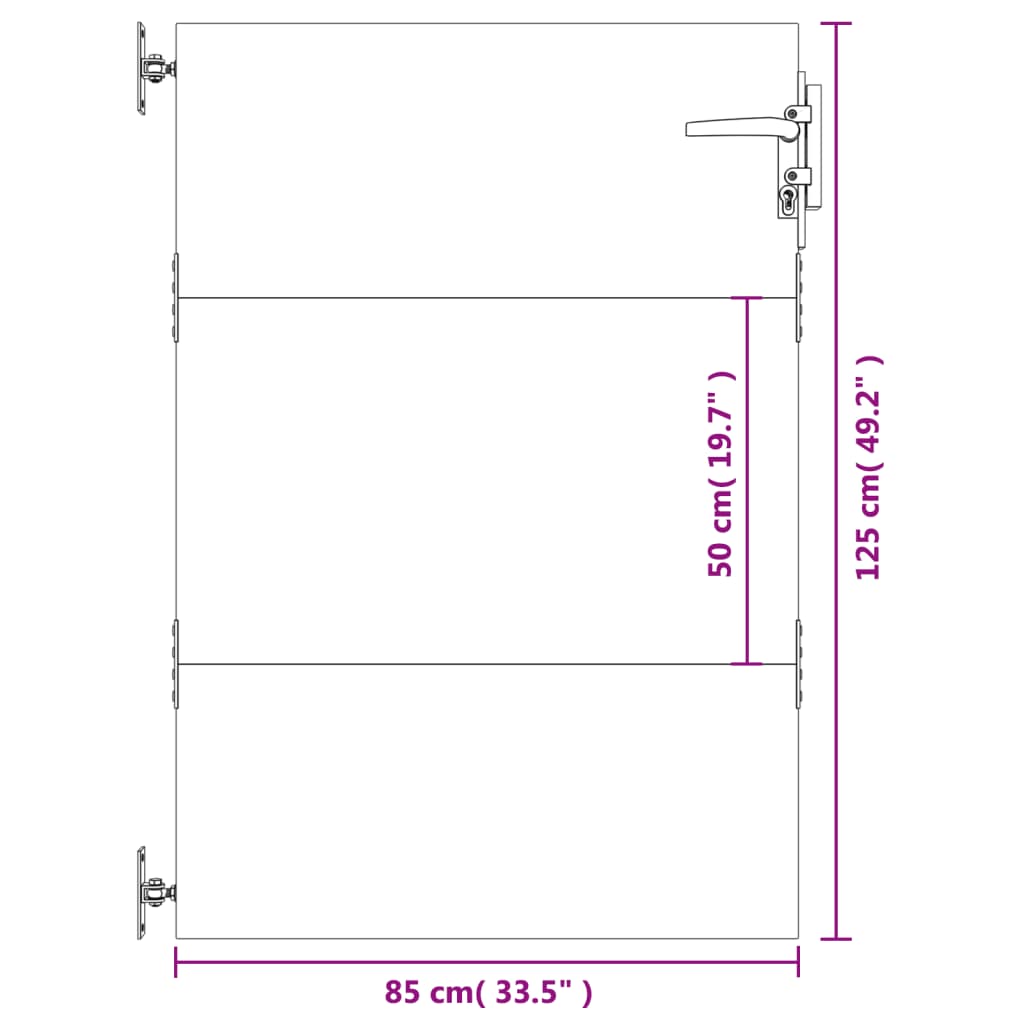 Portail 85x125 cm acier corten