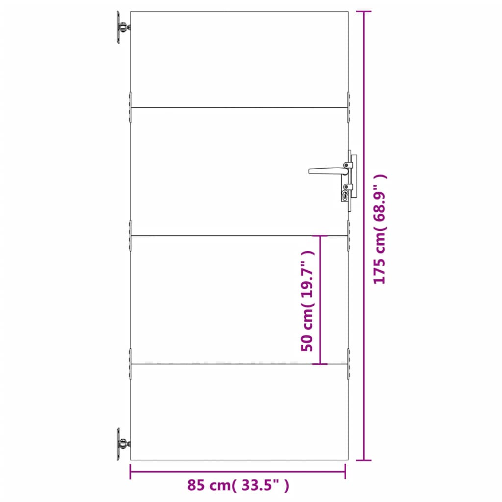 Portail 85x125 cm acier corten