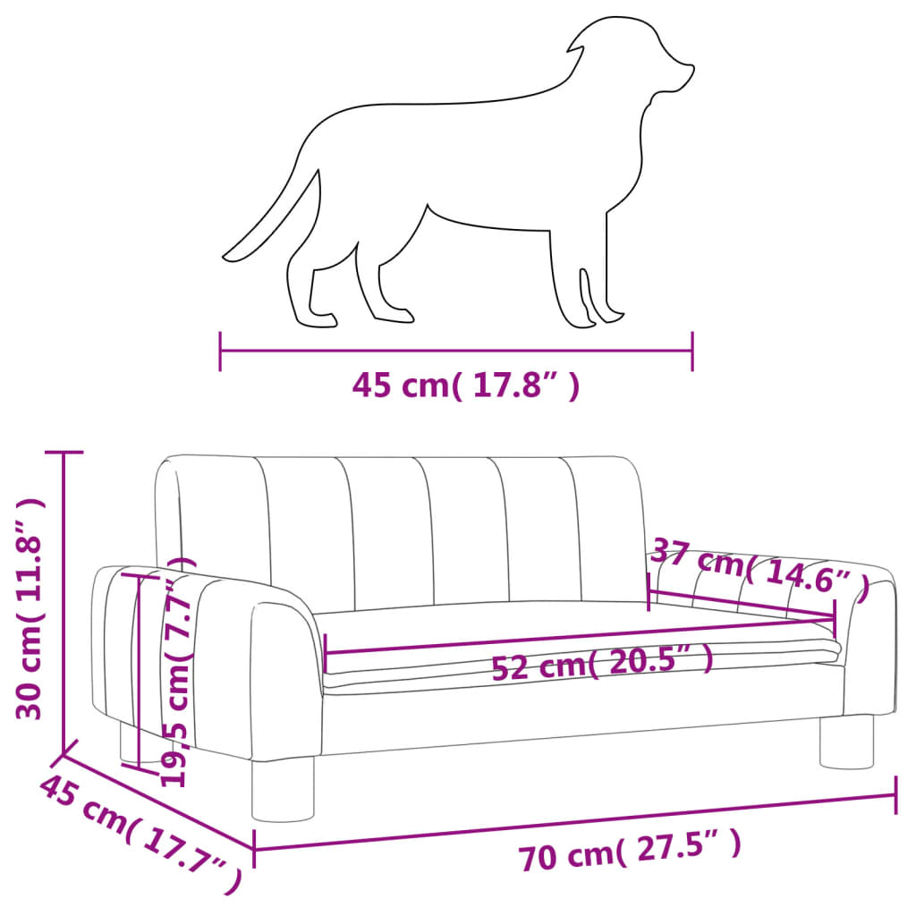 Hondenmand 70x45x30 cm stof