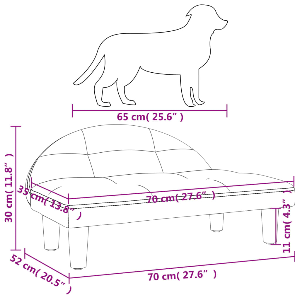 Hondenmand 70x52x30 cm stof