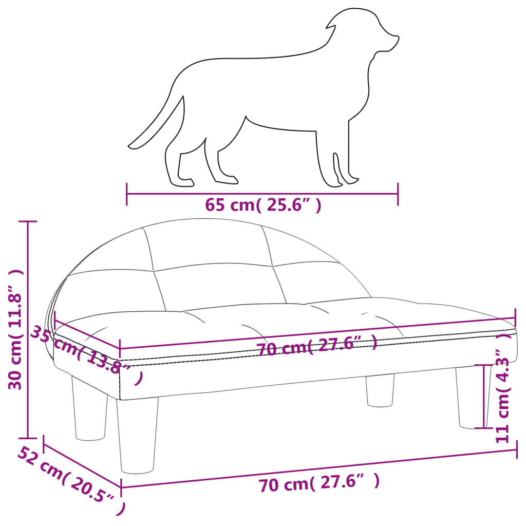 Hondenmand 70x52x30 cm fluweel