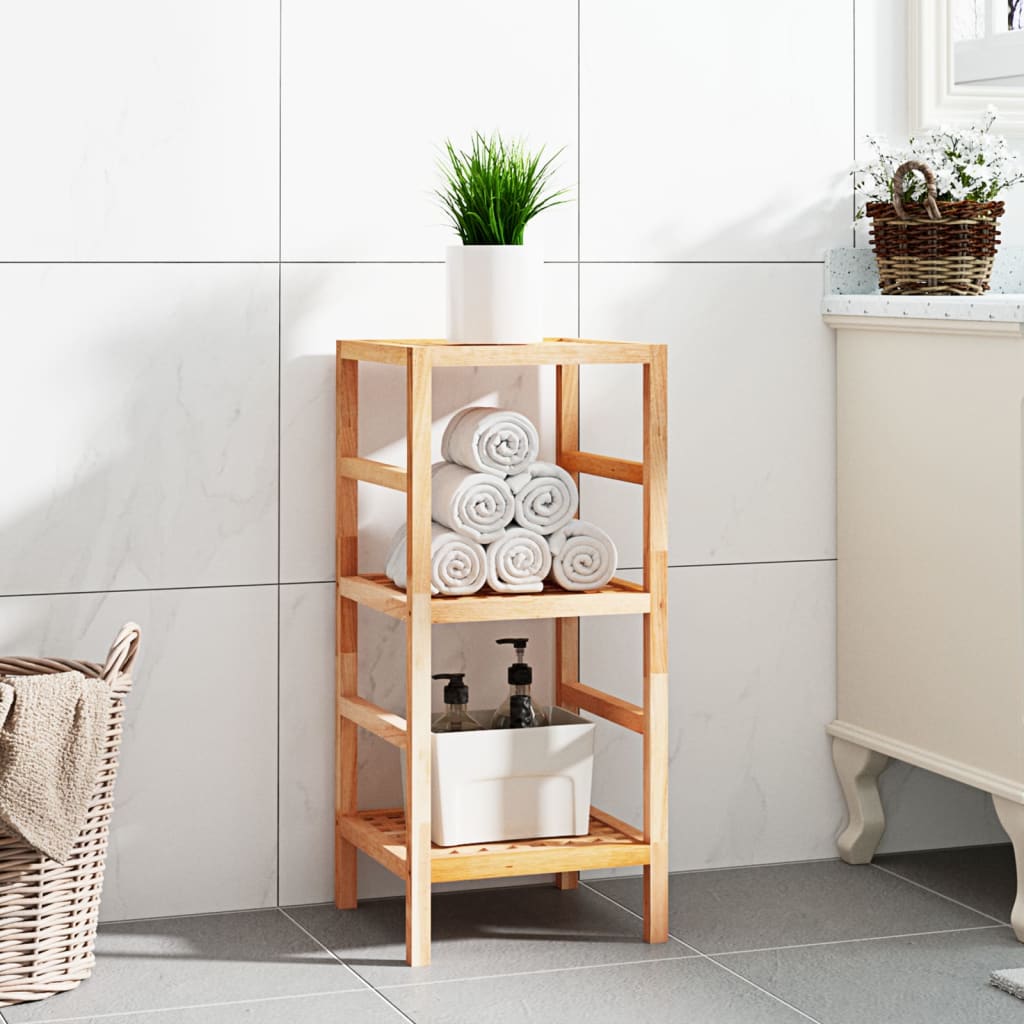 Etagère de salle de bain 35,5x35,5x112,5 cm en bois de noyer massif