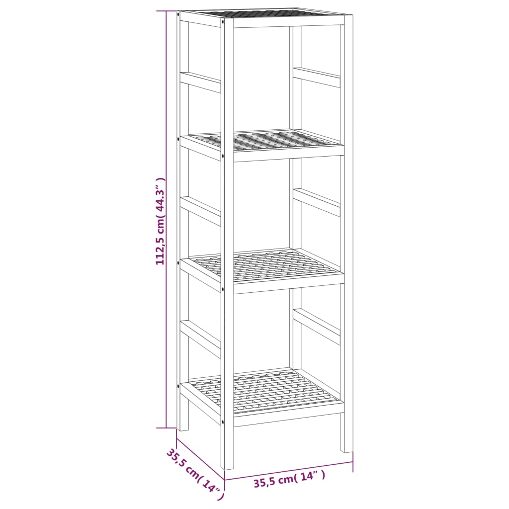 Badkamerrek 35,5x35,5x112,5 cm massief walnotenhout