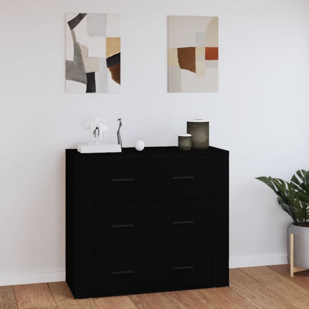 Buffet 80x33x70 cm en dérivé du bois couleur chêne