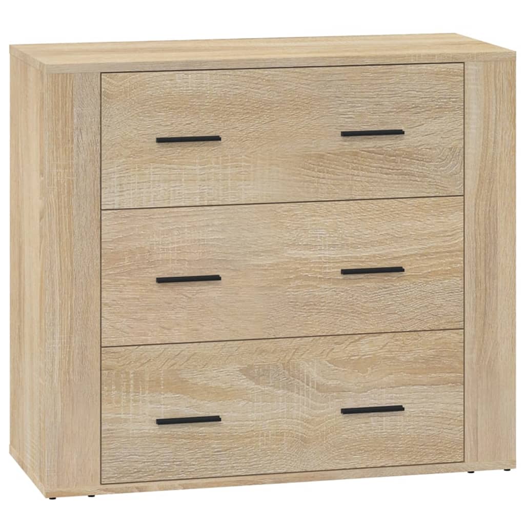 Dressoir 80x33x70 cm bewerkt hout eikenkleurig