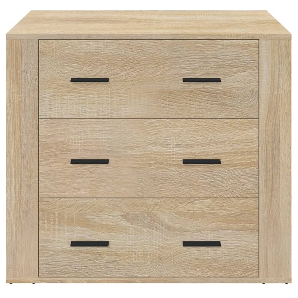 Dressoir 80x33x70 cm bewerkt hout eikenkleurig