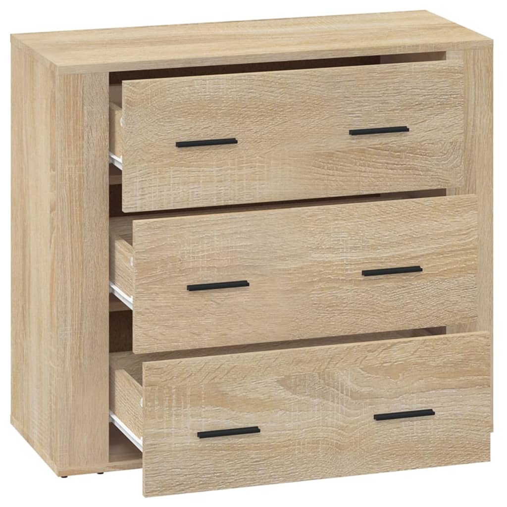 Dressoir 80x33x70 cm bewerkt hout eikenkleurig