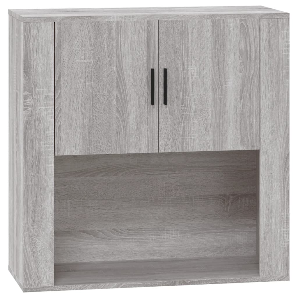 Wandkast 80x33x80 cm bewerkt hout eikenkleurig