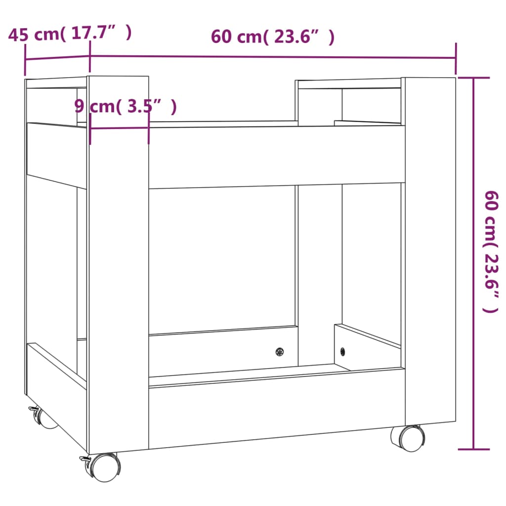 Armoire de bureau 60x45x60 cm bois fini