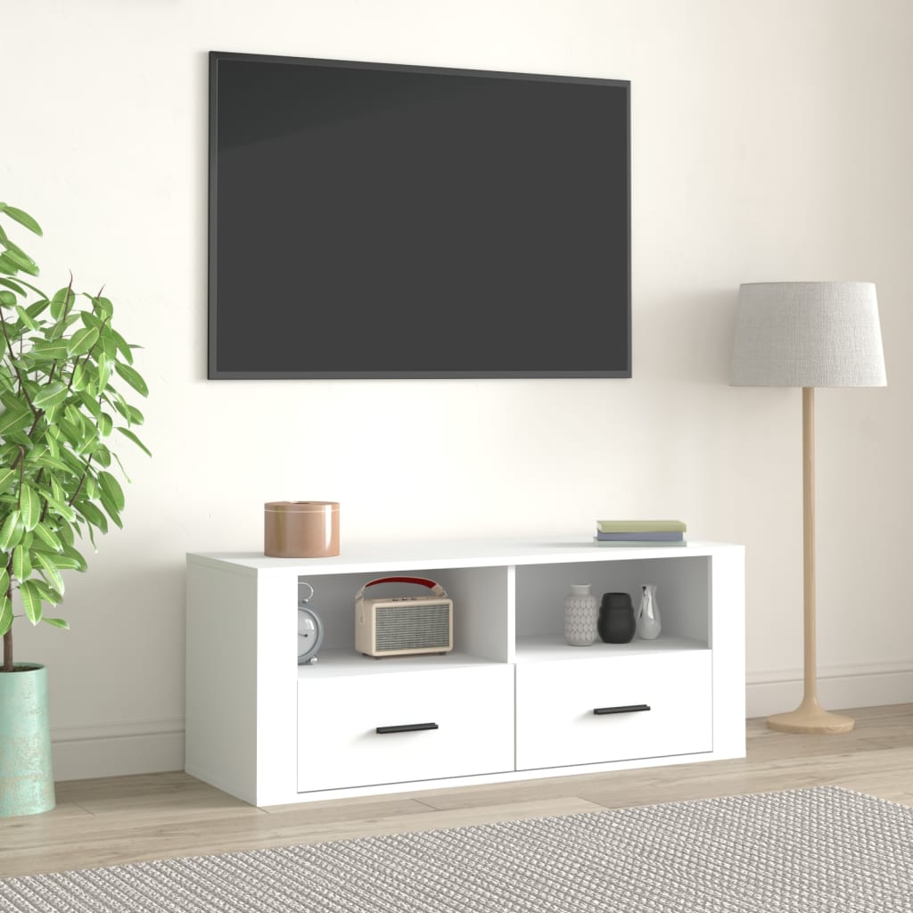 Tv-meubel 100x35x40 cm bewerkt hout bruin eikenkleur