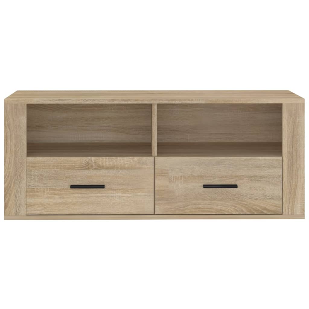 Tv-meubel 100x35x40 cm bewerkt hout bruin eikenkleur