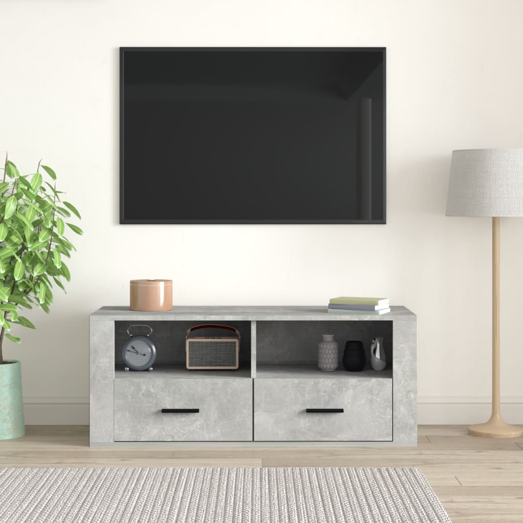 Tv-meubel 100x35x40 cm bewerkt hout bruin eikenkleur