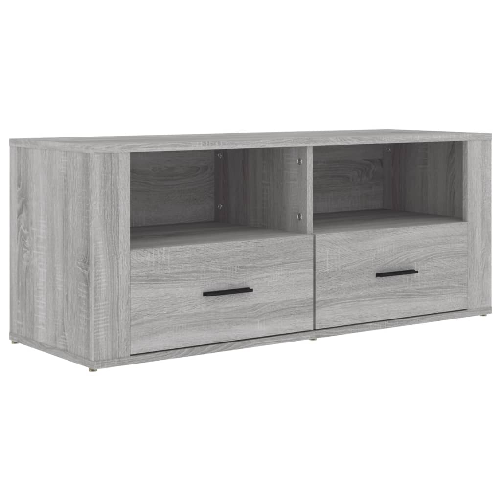 Tv-meubel 100x35x40 cm bewerkt hout bruin eikenkleur