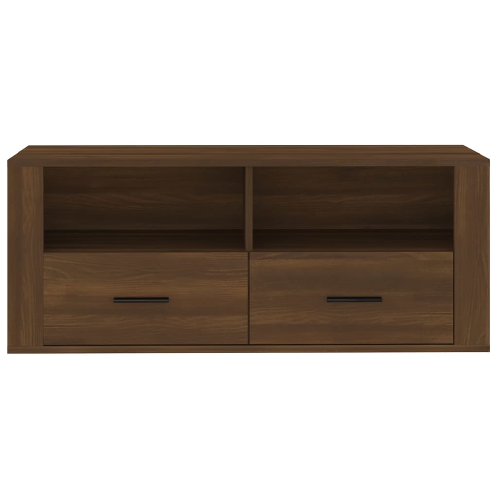 Tv-meubel 100x35x40 cm bewerkt hout bruin eikenkleur