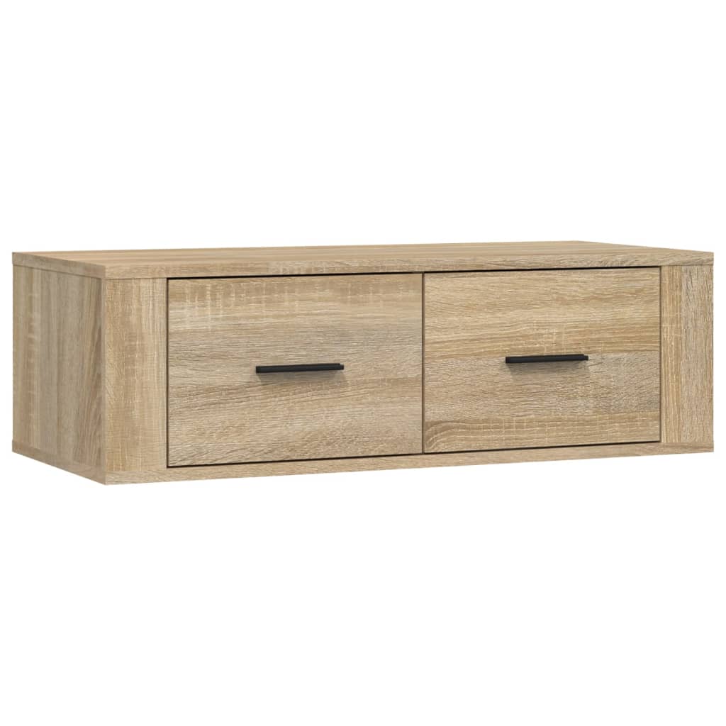 Meuble TV suspendu 80x36x25 cm en bois travaillé