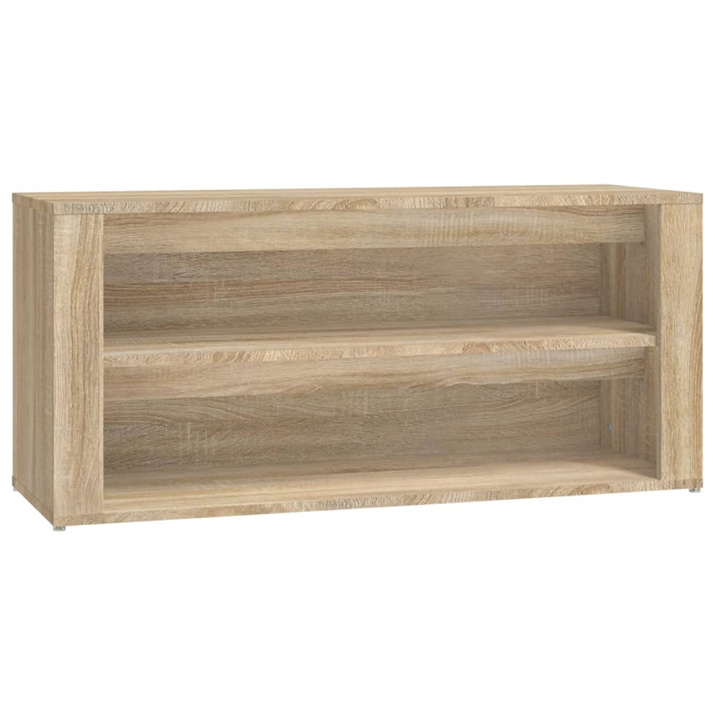 Schoenenrek 100x35x45 cm bewerkt hout eikenkleurig