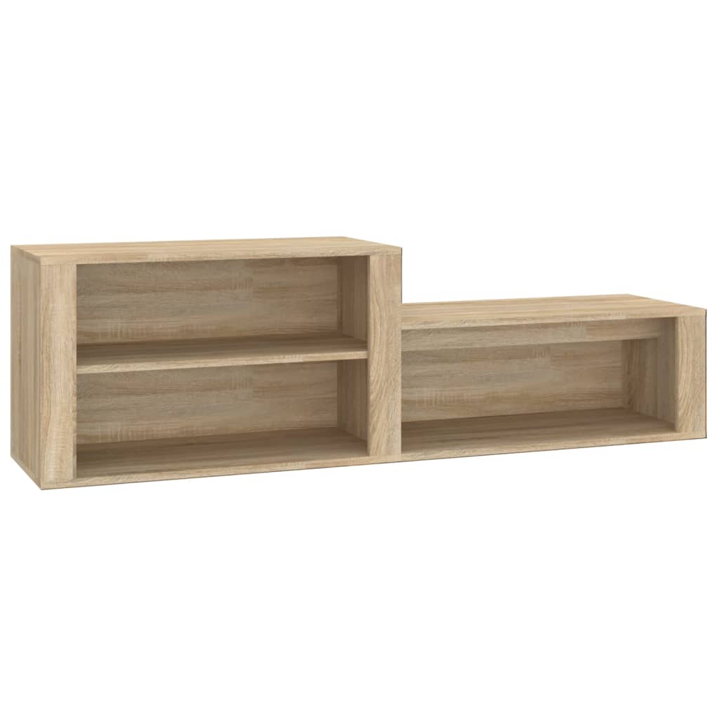 Schoenenkast 150x35x45 cm bewerkt hout eikenkleurig