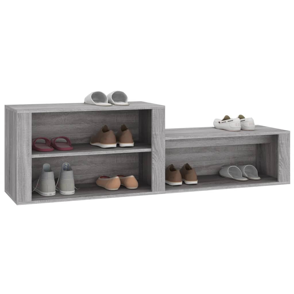 Schoenenkast 150x35x45 cm bewerkt hout eikenkleurig