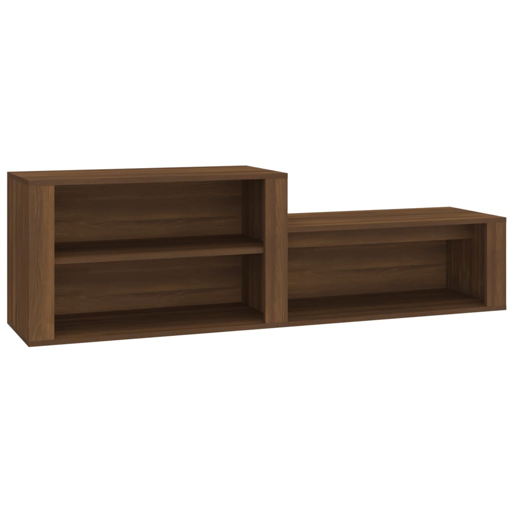 Schoenenkast 150x35x45 cm bewerkt hout eikenkleurig