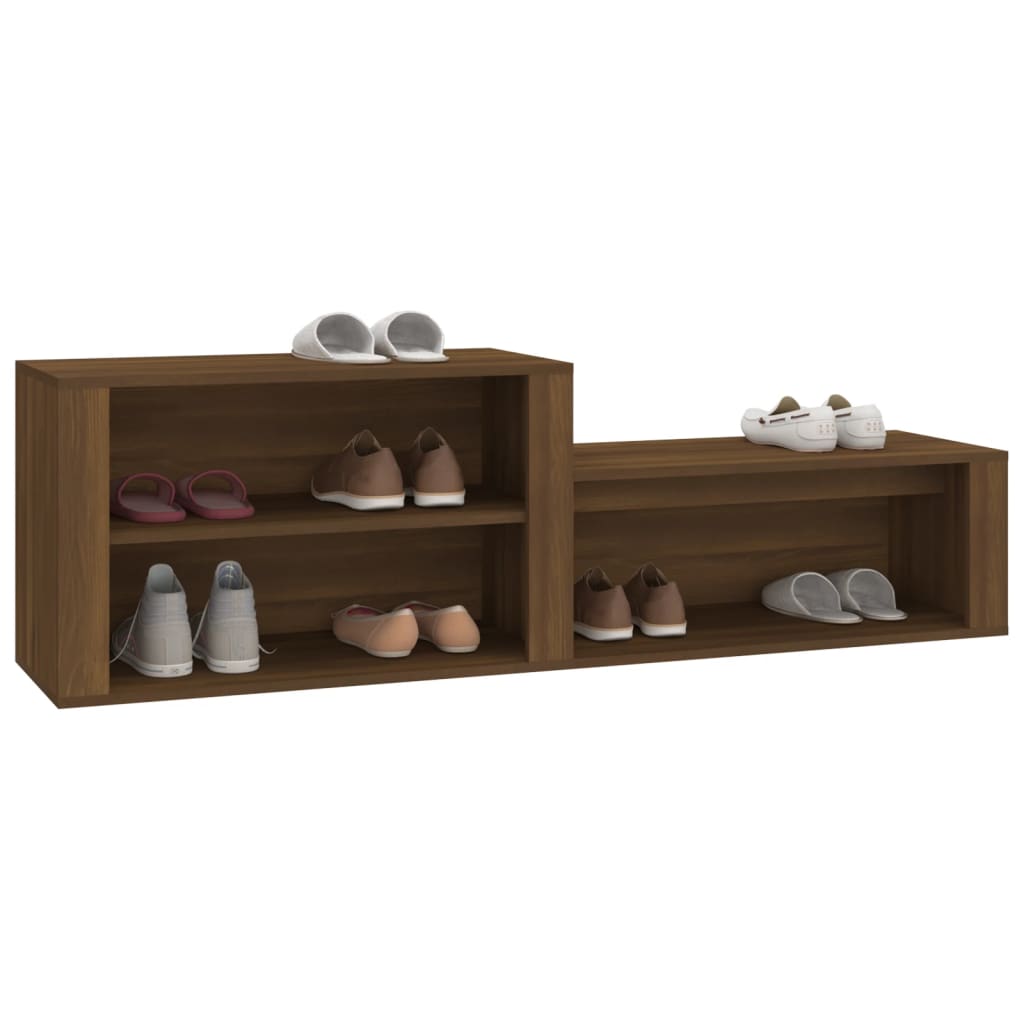 Schoenenkast 150x35x45 cm bewerkt hout eikenkleurig