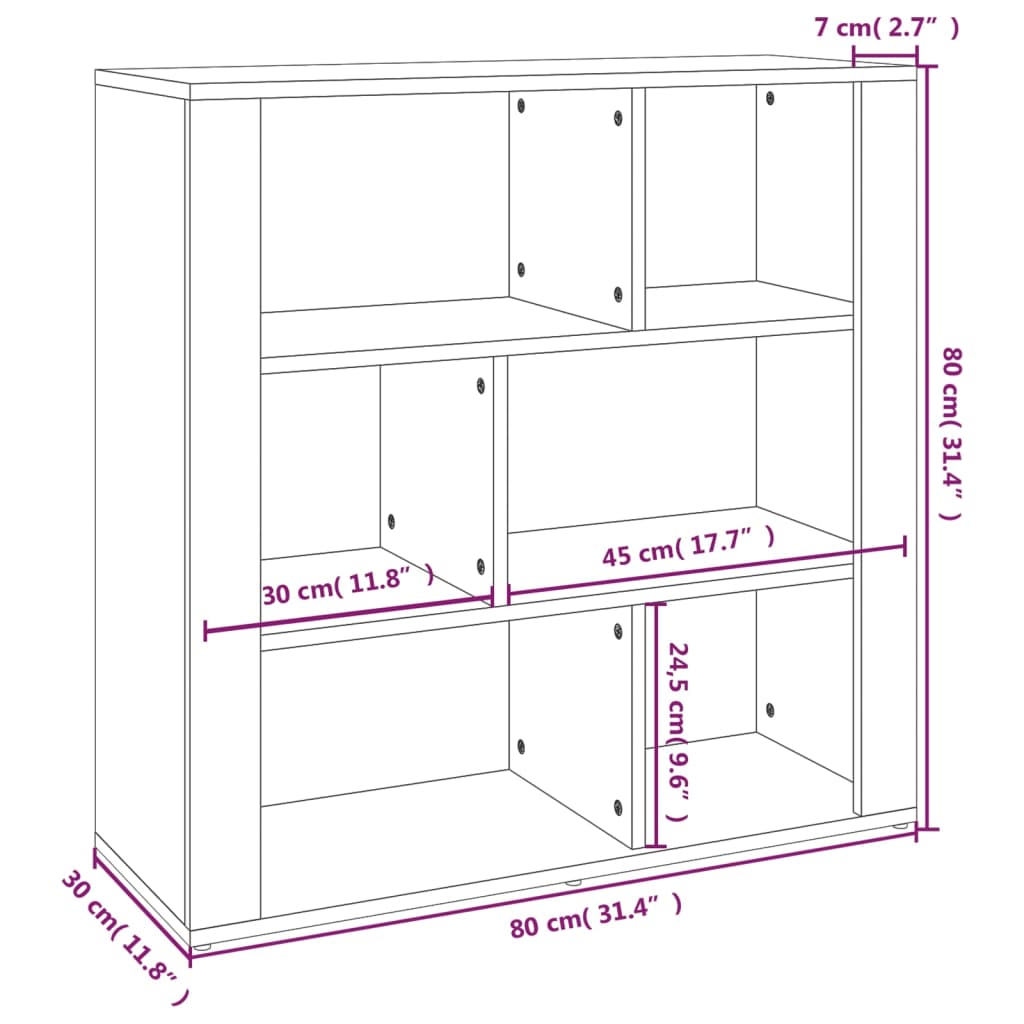 Dressoir 80x30x80 cm bewerkt hout