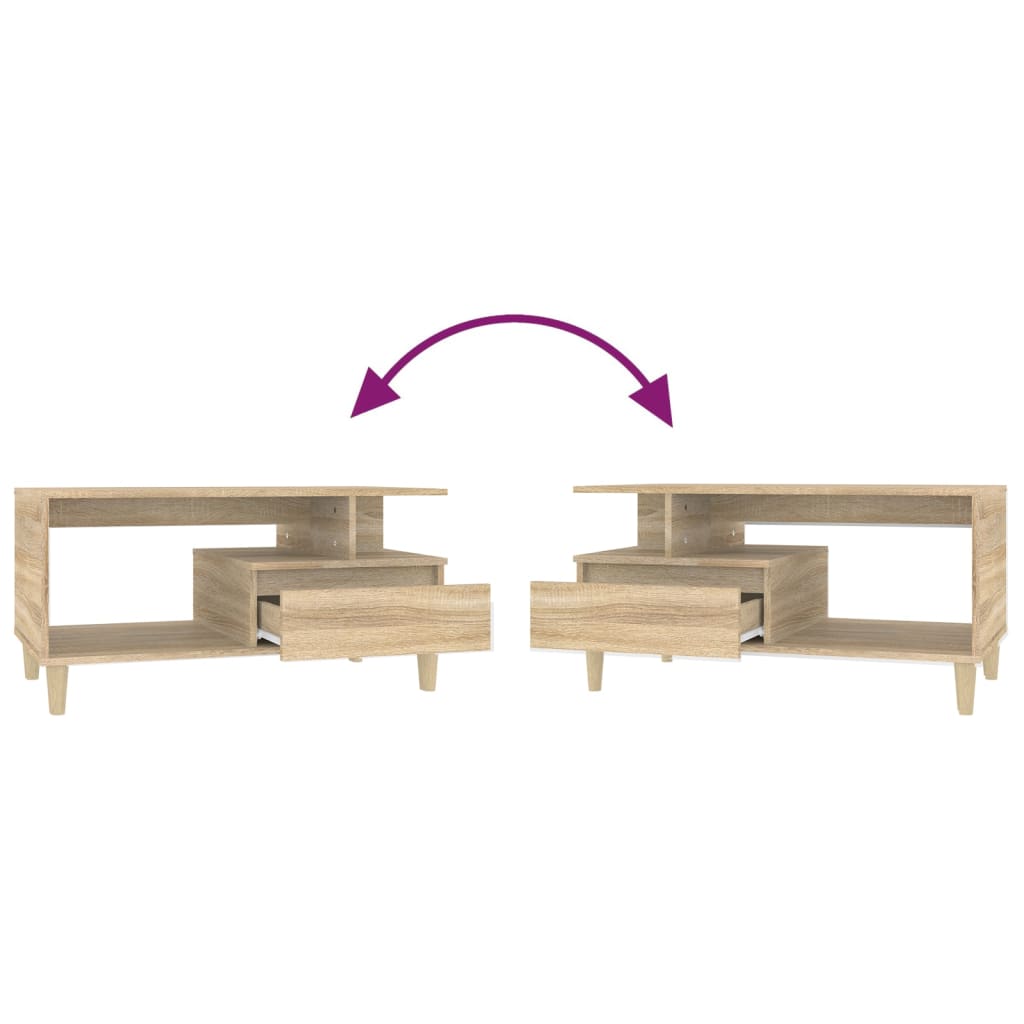 Salontafel 90x49x45 cm bewerkt hout bruineiken