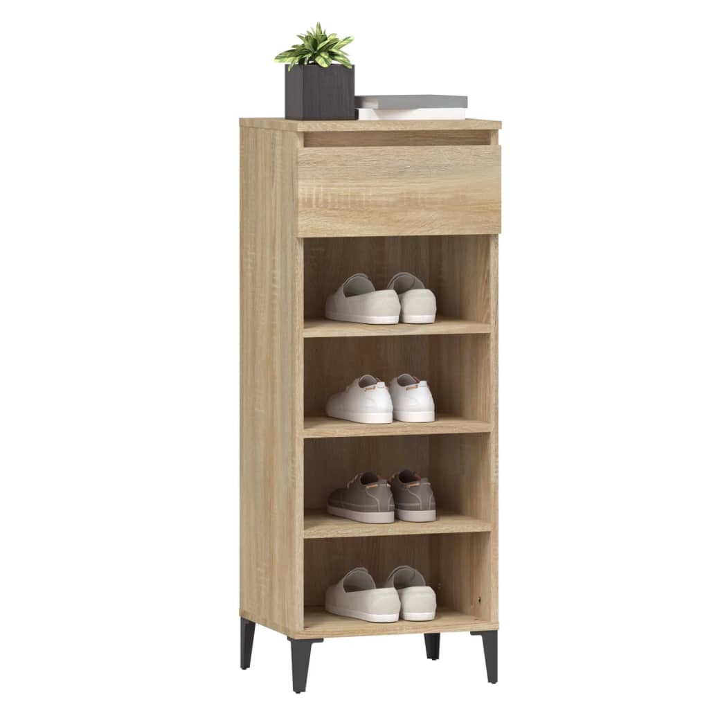 Étagère à chaussures 40x36x105 cm en bois travaillé