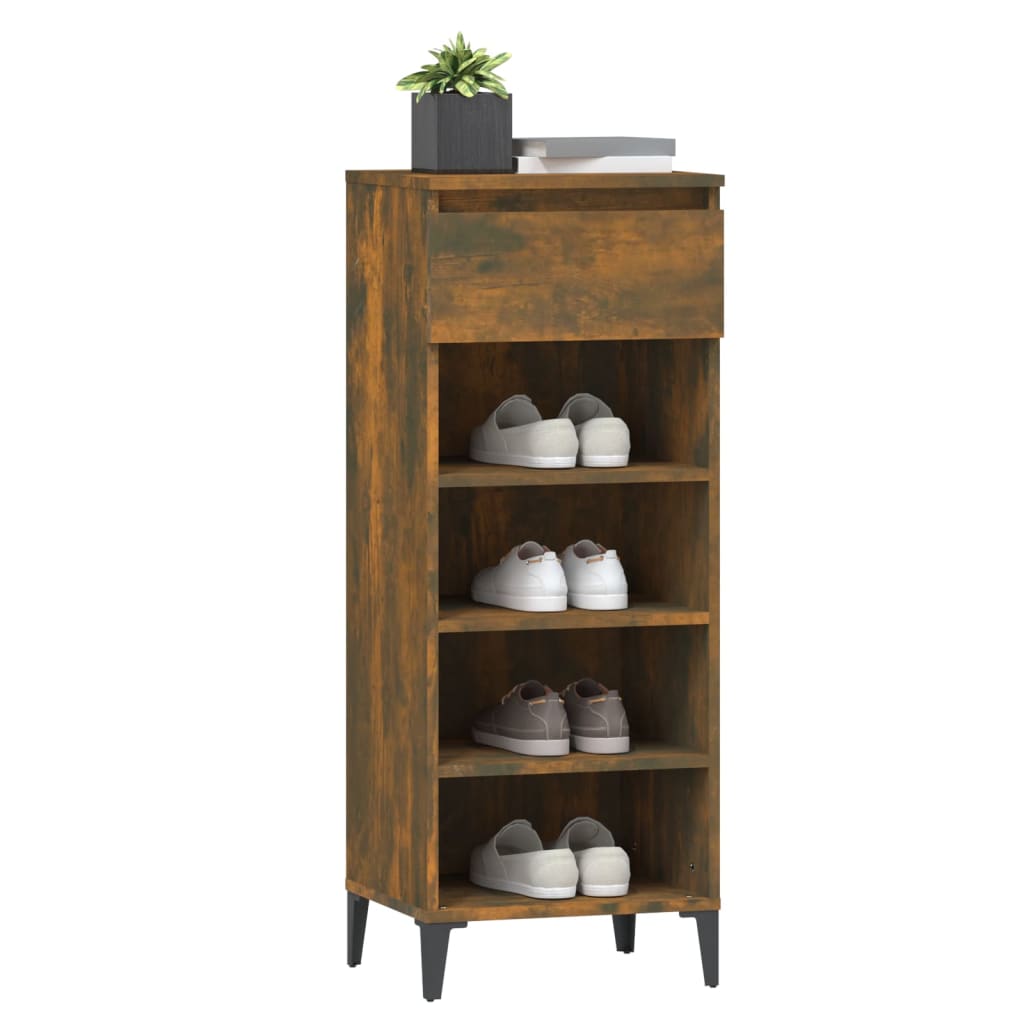 Étagère à chaussures 40x36x105 cm en bois travaillé