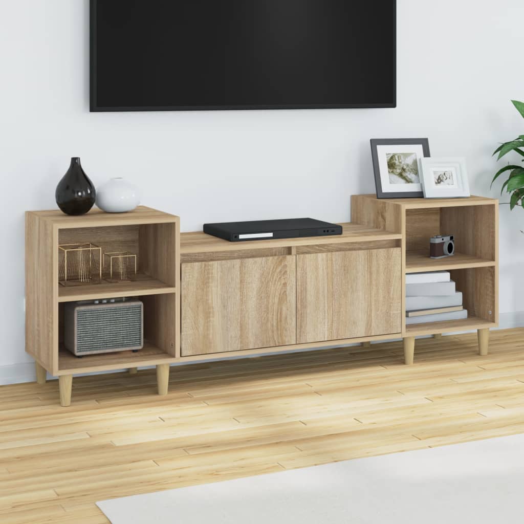 Tv-meubel 160x35x55 cm bewerkt hout eikenkleurig