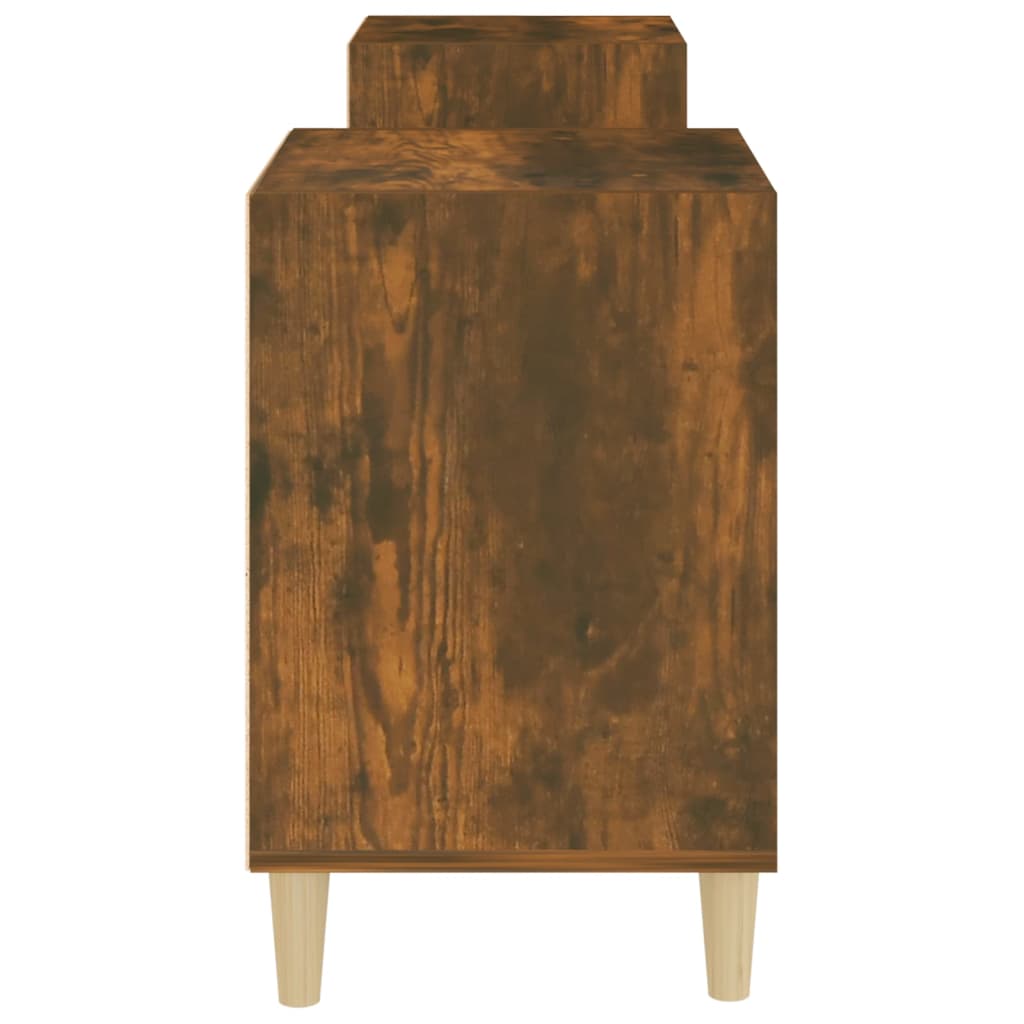 Meuble TV 160x35x55 cm ouvré en bois couleur chêne