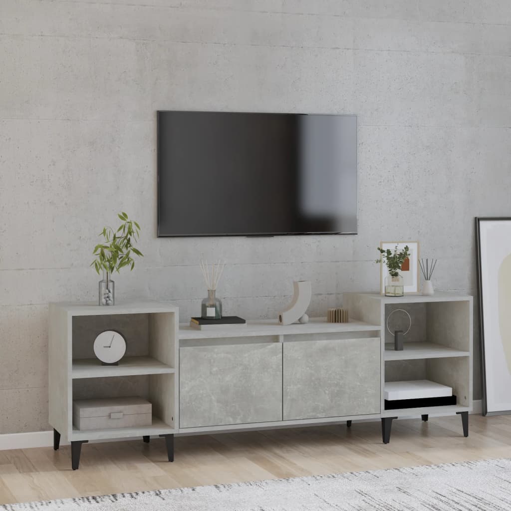 Meuble TV 160x35x55 cm en bois travaillé