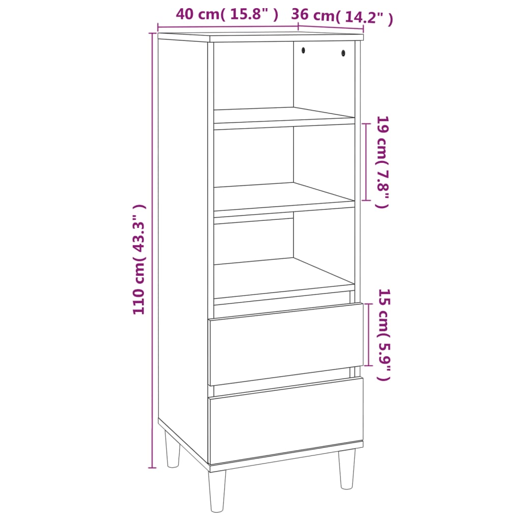 Meuble haut 40x36x110 cm en bois travaillé