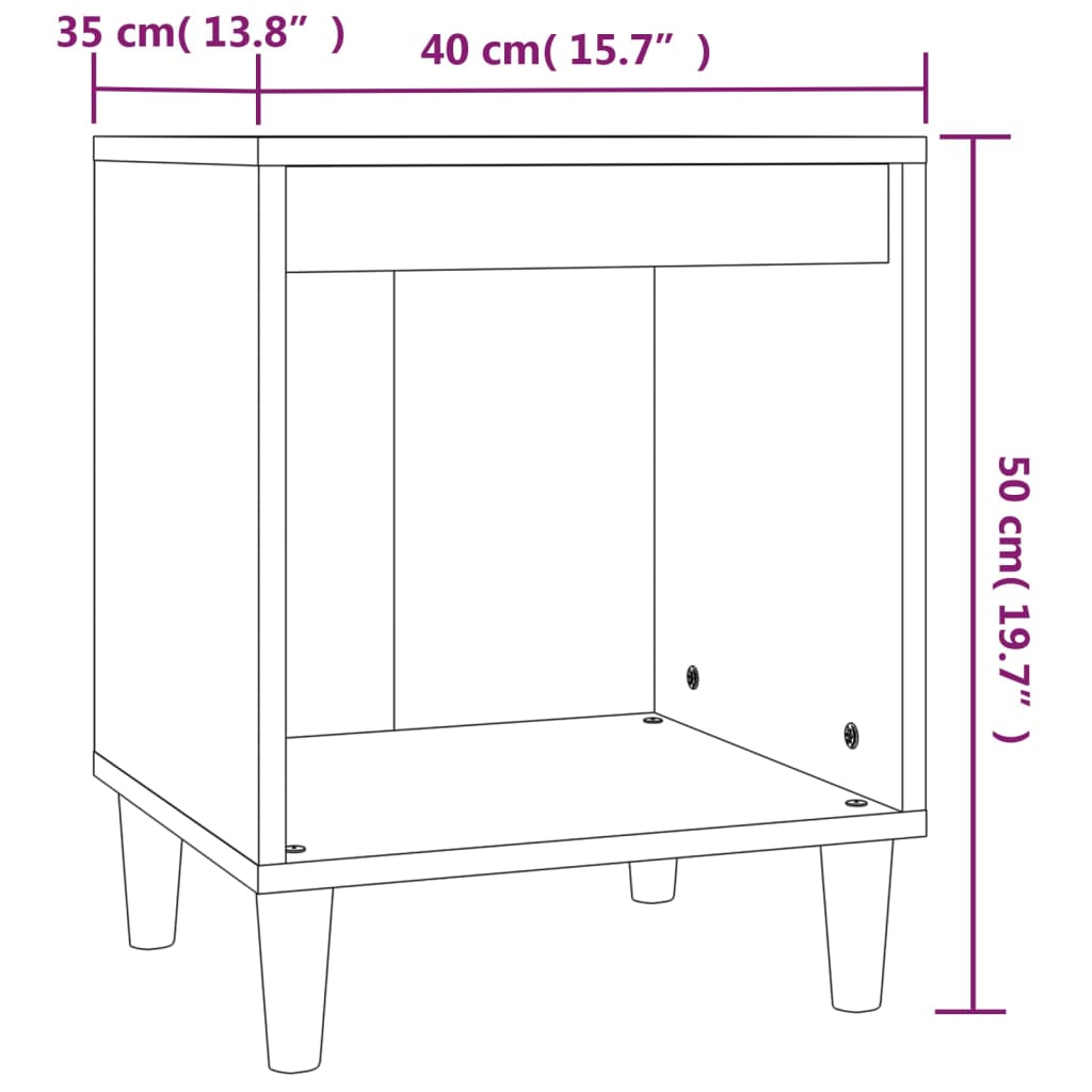 Tables de chevet 2 pcs 40x35x50 cm couleur chêne